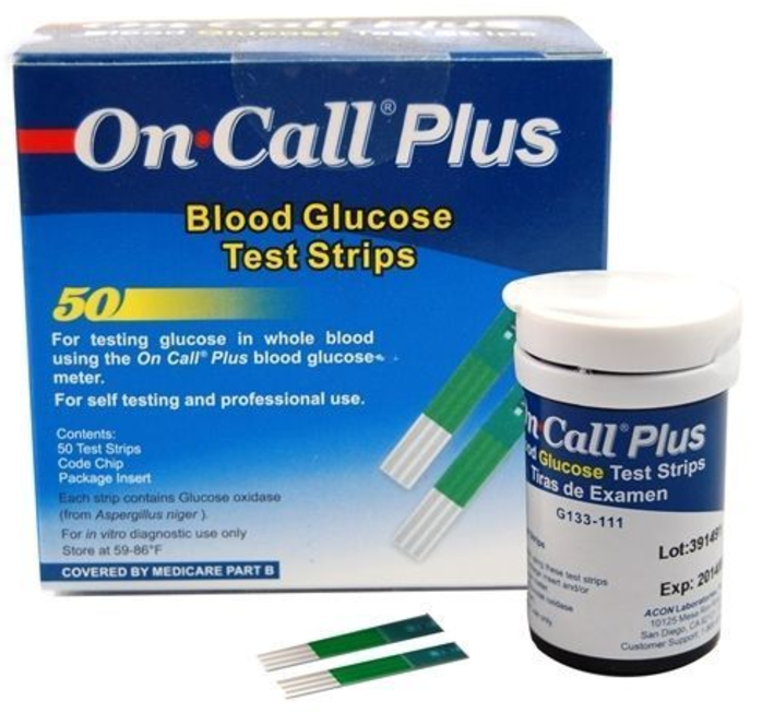 On-Call Plus Blood Glucose Test Strip 50s